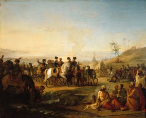 Generaal Bonaparte bezoekt de fonteinen van Mozes, nabij de Sinaï, 28 december 1798